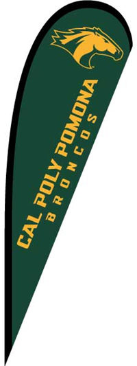 Flag Teardrop Shapped Horse Head Over Cal Poly Pomona Vertical