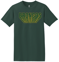 Tee Bronco Outline Repeating Logo Dark Green