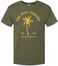 *New Item: Tee CPP Arched Over Palm Est 1938 California Dark Green