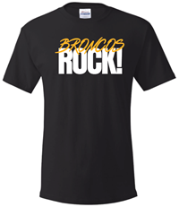 Tee Broncos Script Rocks! Black