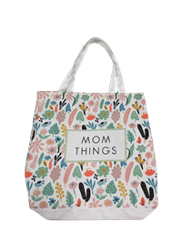 Double Sided Floral Tote W/Sentiment