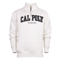 1/4 Zip Benchmark Open Text Cal Poly Ovr Pomona White