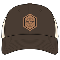  Cap Mesh Can Circle Logo On Leather Patch Cigar/Natural