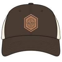 Cap Mesh Can Circle Logo On Leather Patch Cigar/Natural