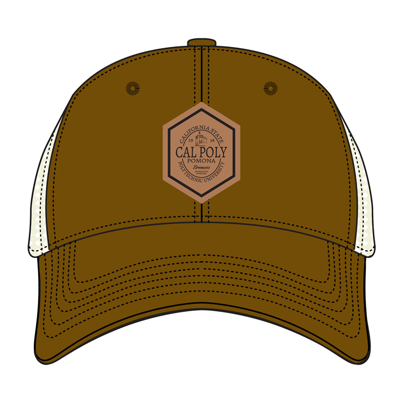  Cap Mesh Can Circle Logo On Leather Patch Lumber/Natural (SKU 127128471426)