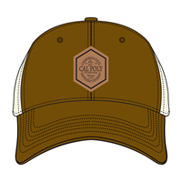 Cap Mesh Can Circle Logo On Leather Patch Lumber/Natural