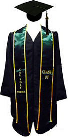 Grad Bachelors Complete  Cap, Gown, Tassle & Sash (SKU 127195631337)