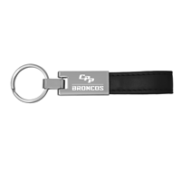 Leather Strap Key Tag Black CPP Broncos