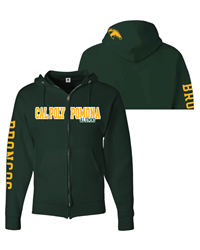 Alumni CPP Zip Broncos On Hood / CPP Front Dark Green