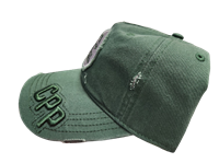 CAP CHINO TWILL UNSTRUCTED FRAYED DK GREEN