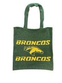 Townpride Knitted Tote Green/Gold Bronco Head
