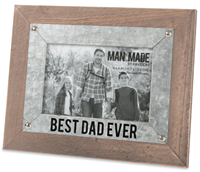 Best Dad Metal/Wood Picture Frame 9.5 X 7.5
