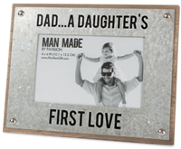 Dad/Daughter Metal/Wood Picture Frame 8.5 X 6.5