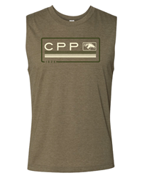 Muscle Tank Ow/Cpp Horse Head And Lines Below W/1938 Olive