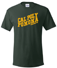 Tee Cal Poly Pomona Wave Design W/Est Date Forest Green