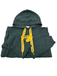 Hood W/Gold Sblmd Draw Strings Green