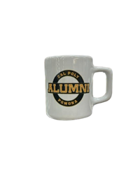 Alumni Mug Shot Mini/Tiny Cal Poly Circle Logo 2 0Z White