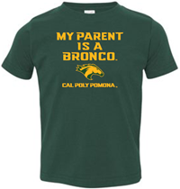 Youth Tee My Parent Is A Bronco Forest Green