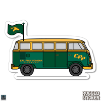 Decal 3.5" Cal Poly Side View Hippie Bus