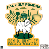 Decal 3.5" CPP Don B. Huntley College W/ Sheep Rugged