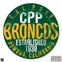 Decal 3.5" Vintage Style Circle W/ Cal Poly