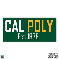 Decal 3.5" Green Rectangle Cal Poly Est. 1938