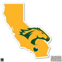 Decal 3.5" Cal Poly Pomona State Logo W/ Hear/Horse Head Rugged