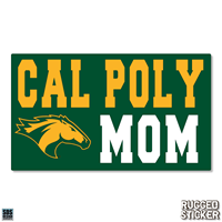Decal 3.5" Green Rectangle W/ Cal Poly Mom Rugged