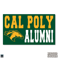 Decal 3.5" Green Rectangle W/ Cal Poly Alumni Rugged