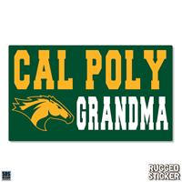 Decal 3.5" Green Rectangle W/ Cal Poly Grandma Rugged