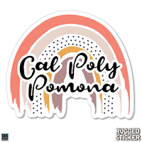 Decal 3.5" Cal Poly Pomona Script Rainbow
