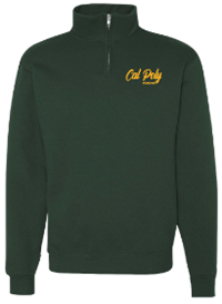 1/4 Zip Left Chest Script Dark Green