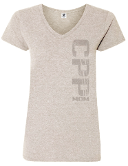 Mom Triblend Vneck CPP Vert Oatmeal