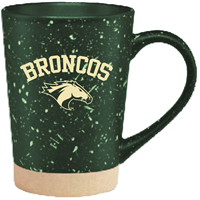 Mug Earthstone W/Speckles Broncos W/Head Green