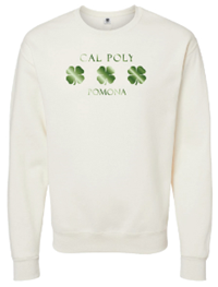 Crew Cal Poly Shamrock Pomona Tan On Sweat Cream Heather