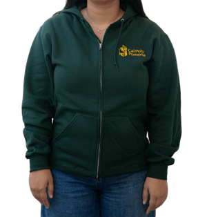 FULL ZIP HOOD LC CAMPUS LOGO DARK GREEN