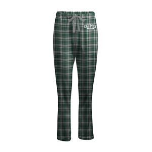 Ladies Harley Flannel Pants Cal Poly Over Pomona Green Plaid