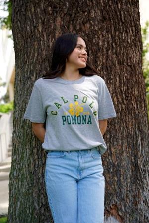 TEE CAL POLY ARCHED OVER HIBISCUS