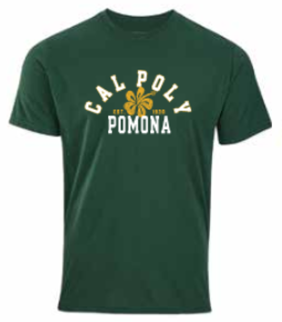 Tee Cal Poly Arched Over Hibiscus Dark Green