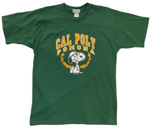 Tee Cal Poly Arched Over Snoopy Laurel Forest Green