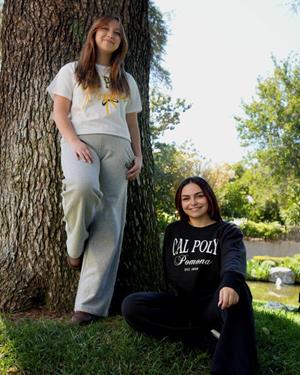 LADIES L/S CAL POLY OVER SCRIPT POMONA BLACK