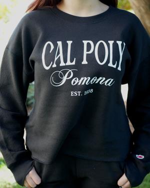 LADIES L/S CAL POLY OVER SCRIPT POMONA BLACK