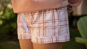 LADIES HARLEY FLANNEL SHORTS CAL POLY OVER POMONA