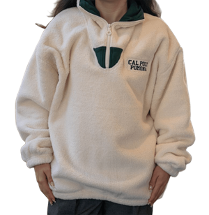 1/4 ZIP SHERPA CAL POLY OVER POMONA  BUFF
