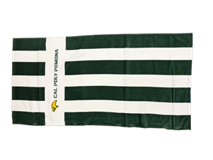 Cal Poly Pomona Towel Striped - White & Green