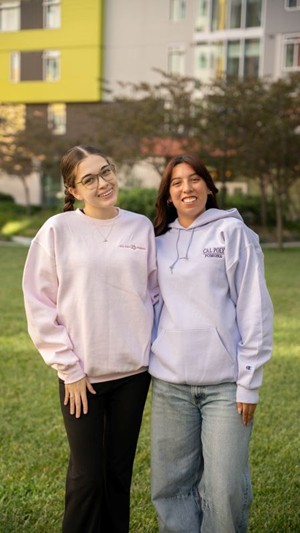 CREW EMB CAL POLY HIBISCUS POMONA LC TONAL PINK
